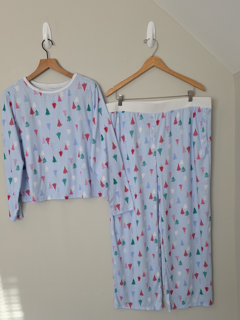 Holiday Time Christmas Tree Warm Cozy Pajama Set